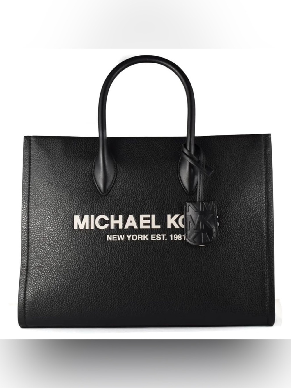 Michael Kors Mirella Pebbled Leather Tote Bag in Black